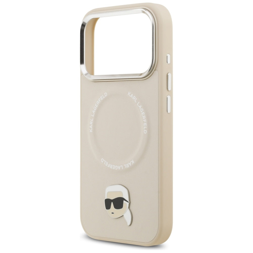 Etui MagSafe dla Apple iPhone 17 Pro, Karl Lagerfeld, Karl Pin, Beżowy