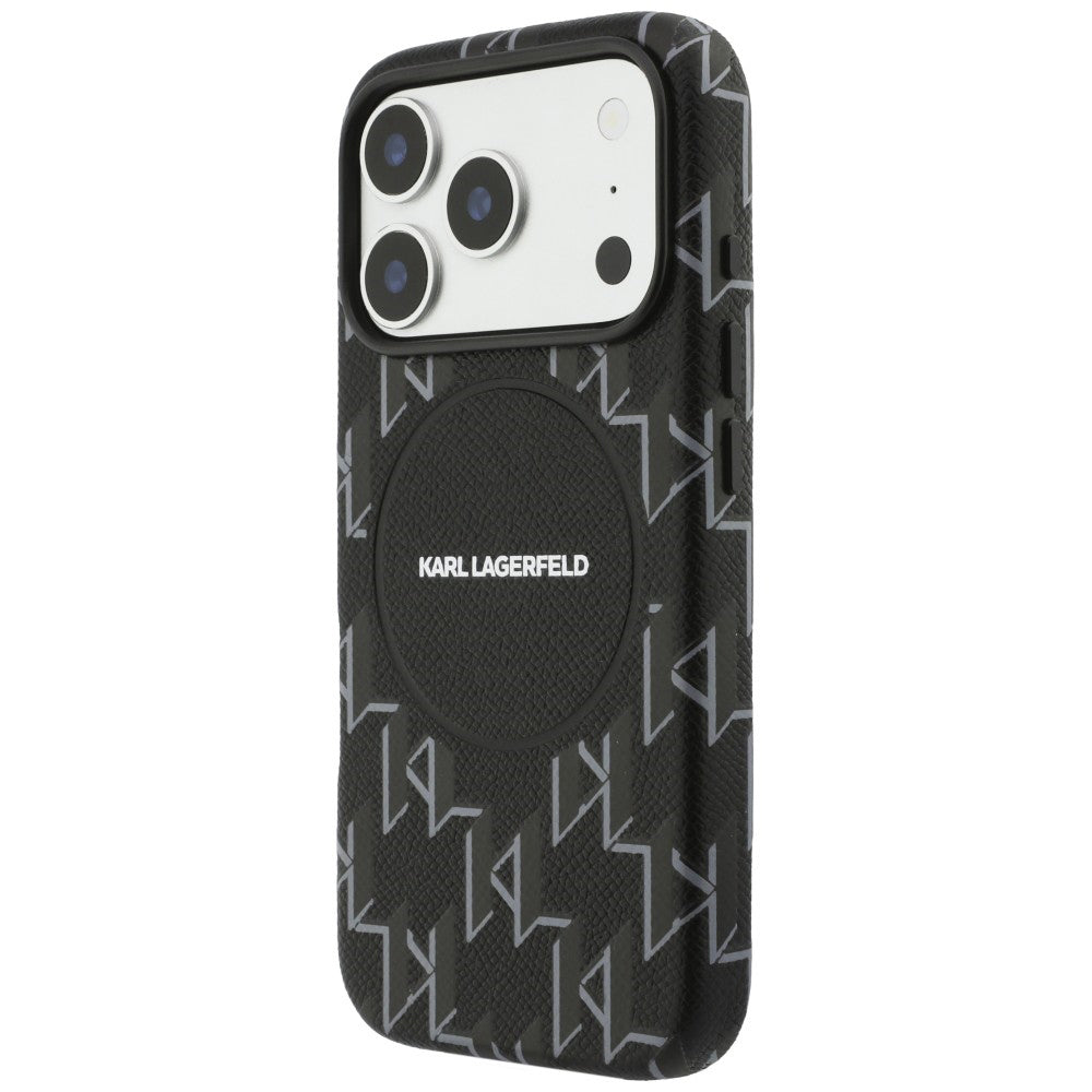 Etui MagSafe dla Apple iPhone 17 Pro, Karl Lagerfeld, logo KL Monogram, Czarne