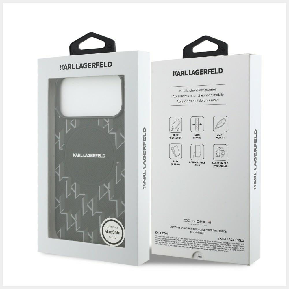 Etui MagSafe dla Apple iPhone 17 Pro, Karl Lagerfeld, logo KL Monogram, Czarne