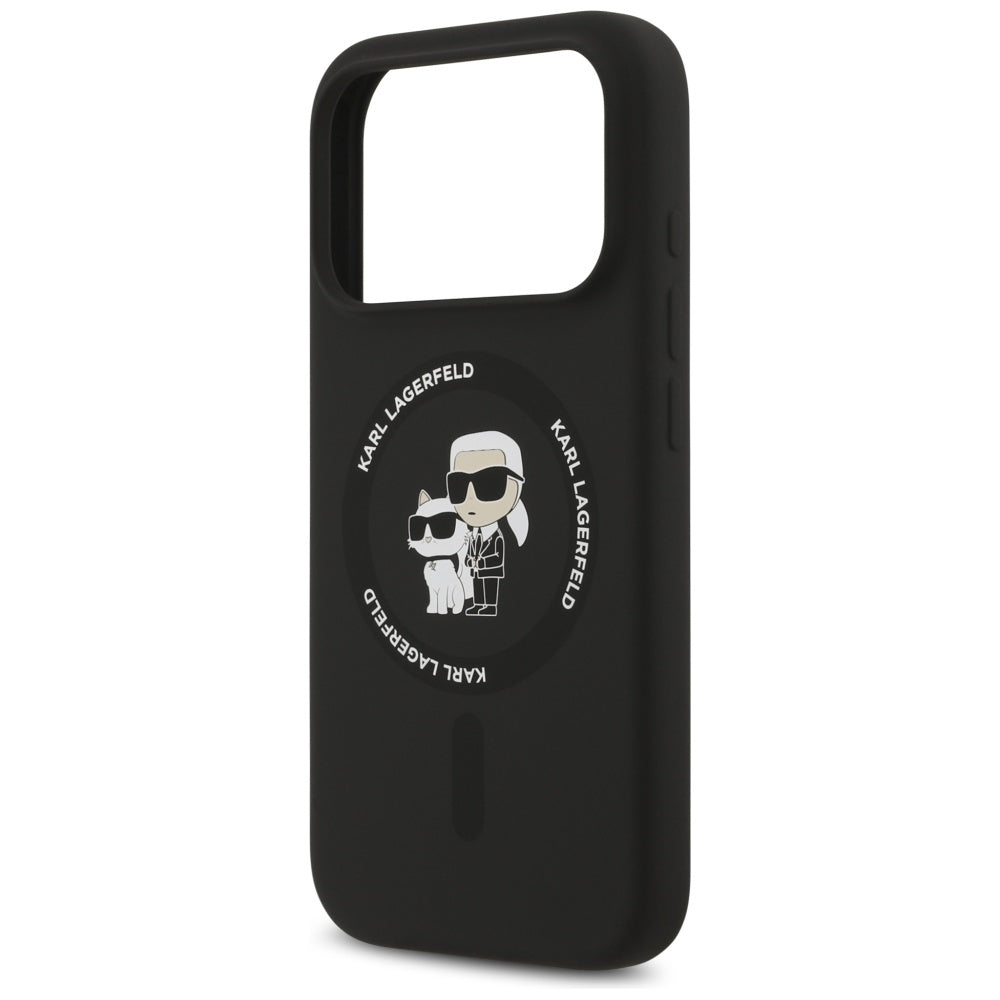 Etui MagSafe dla Apple iPhone 17 Pro, Karl Lagerfeld, Ring Karl & Choupette, Czarne