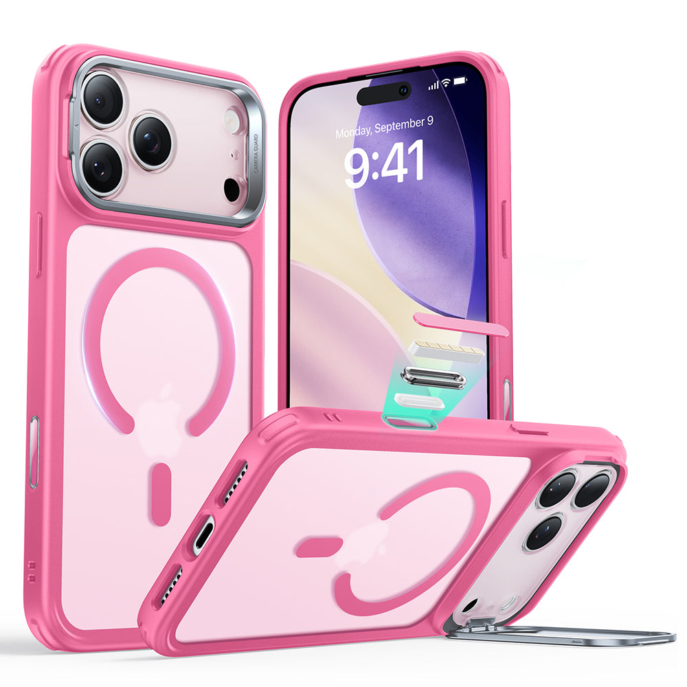 Etui MagSafe dla Apple iPhone 17 Pro Max, ESR, Classic Hybrid Kickstand, Satynowy Róż