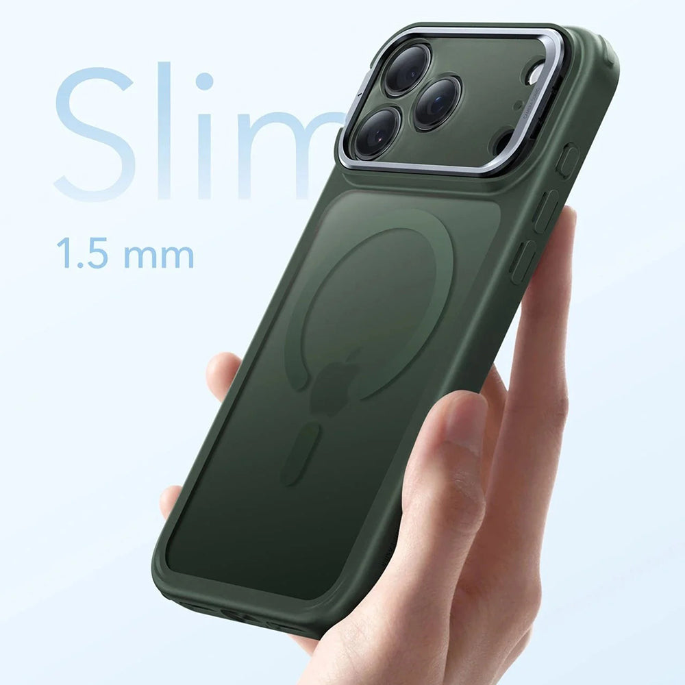 Etui MagSafe dla Apple iPhone 17 Pro Max, ESR, Classic Hybrid Kickstand, Satynowa Zieloność