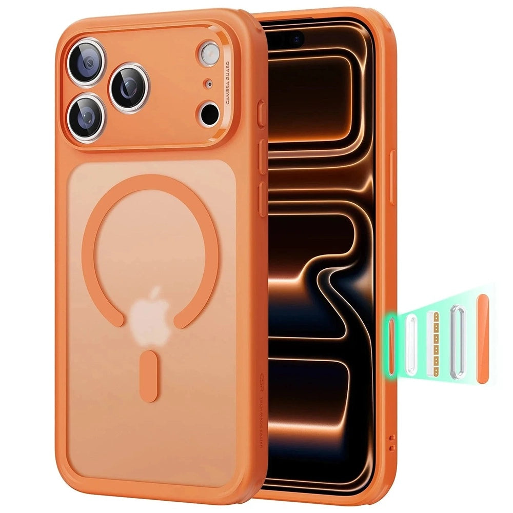 Etui MagSafe dla Apple iPhone 17 Pro Max, ESR, Classic Hybrid Slide, Satynowy Pomarańczowy