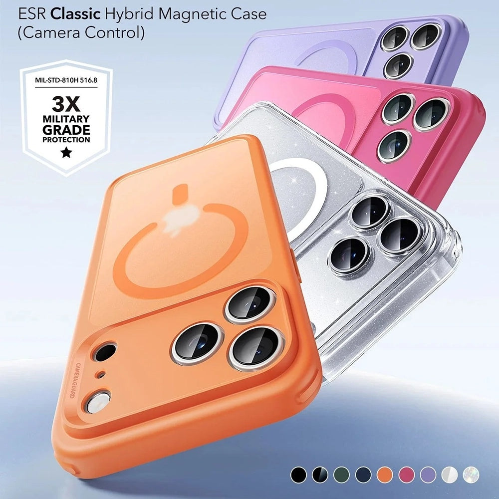 Etui MagSafe dla Apple iPhone 17 Pro Max, ESR, Classic Hybrid Slide, Satynowy Pomarańczowy