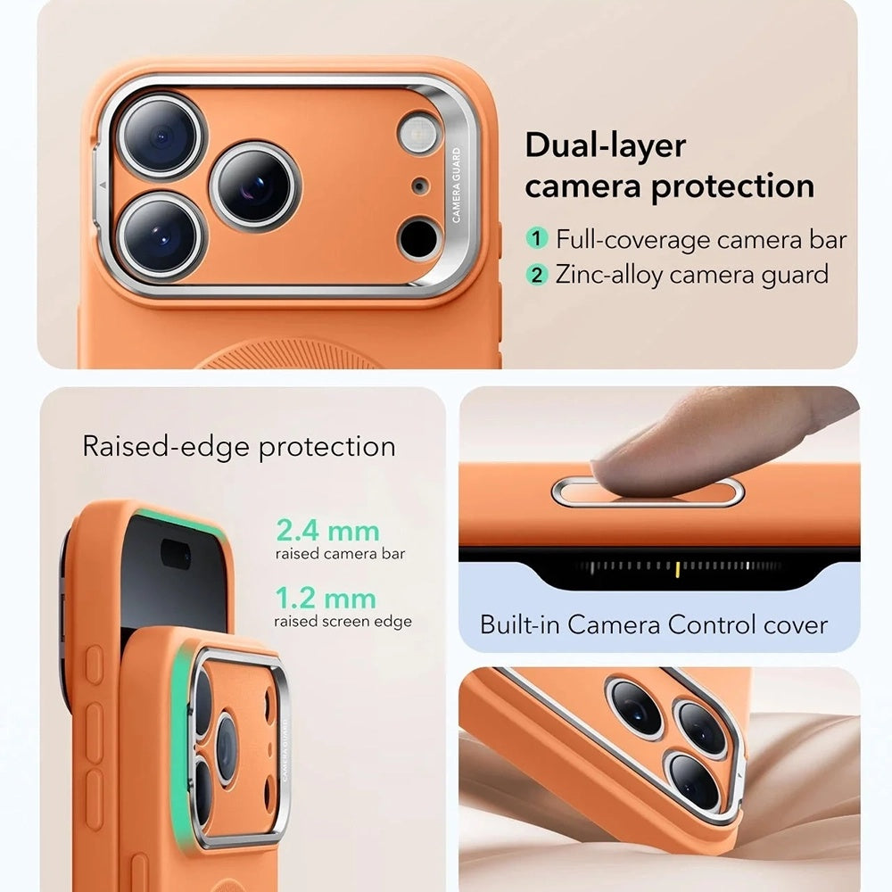 Etui MagSafe dla Apple iPhone 17 Pro Max, ESR, Cloud Soft Kickstand, Pomarańczowe
