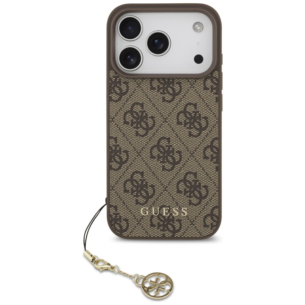Etui MagSafe dla Apple iPhone 17 Pro Max, Guess, 4G Charm Cradle, Brązowy