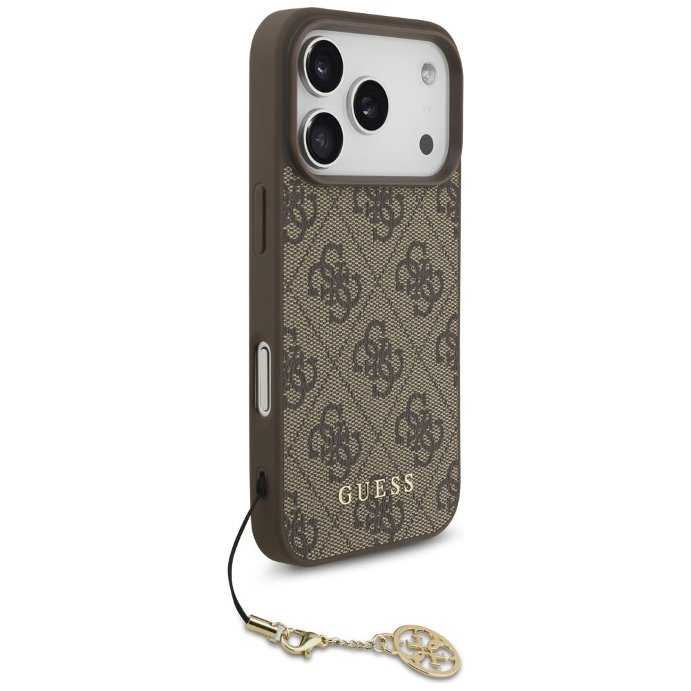 Etui MagSafe dla Apple iPhone 17 Pro Max, Guess, 4G Charm Cradle, Brązowy