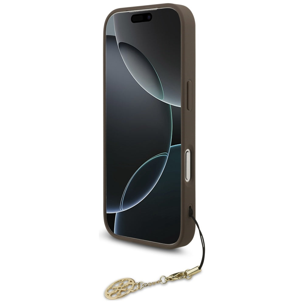 Etui MagSafe dla Apple iPhone 17 Pro Max, Guess, 4G Charm Cradle, Brązowy