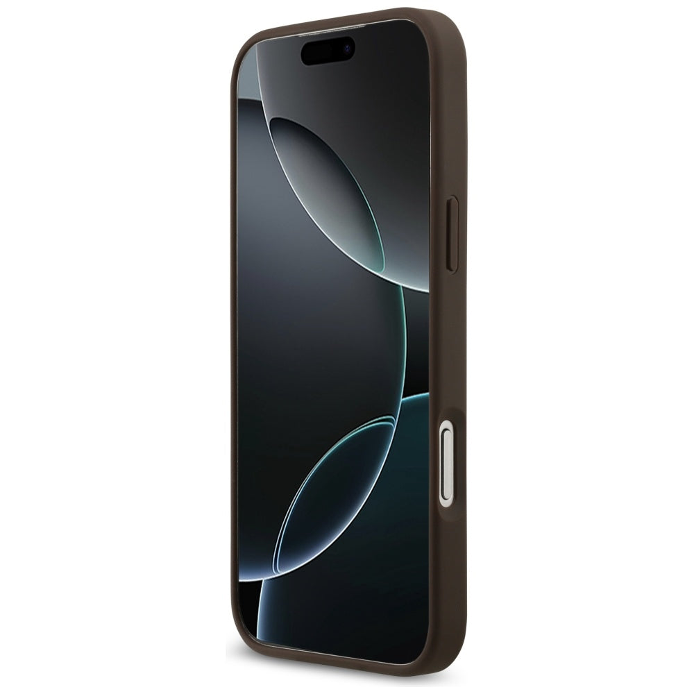 Etui MagSafe dla Apple iPhone 17 Pro Max, Guess, 4G Circle Classic Logo, Brązowy