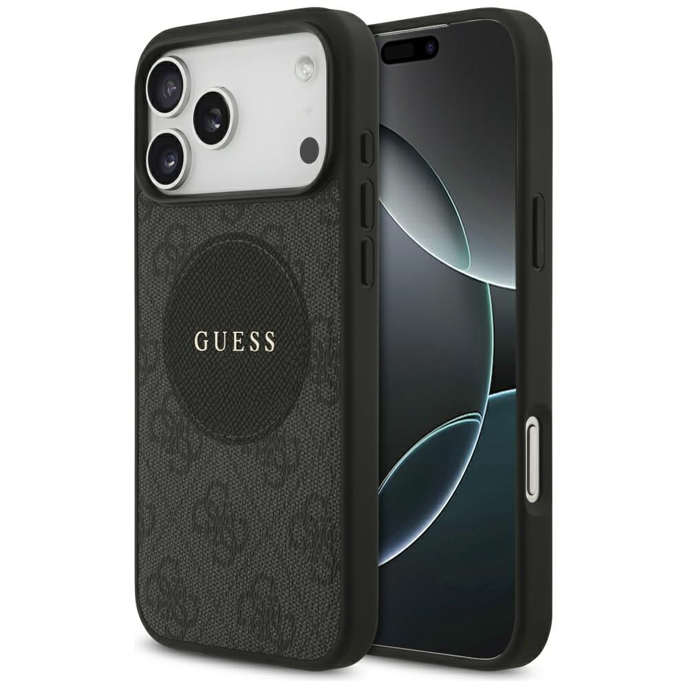Etui MagSafe dla Apple iPhone 17 Pro Max, Guess, 4G Circle Classic Logo, Czarne