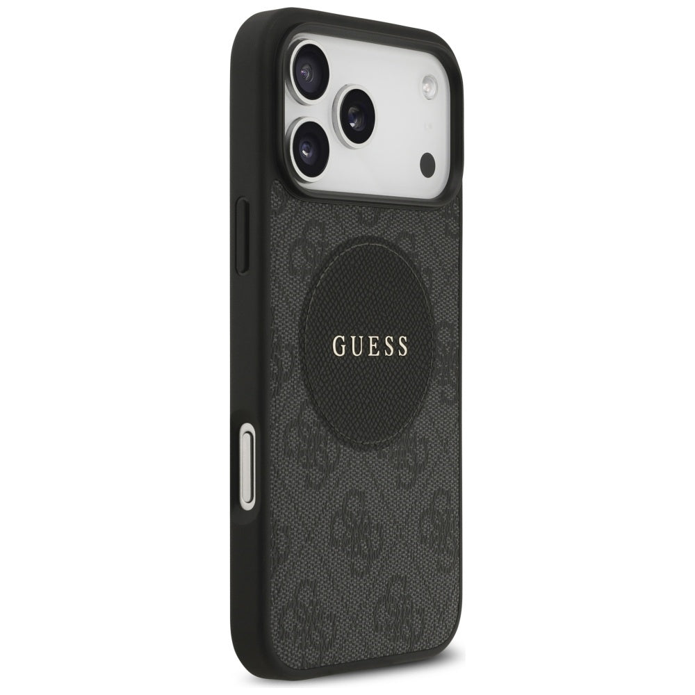 Etui MagSafe dla Apple iPhone 17 Pro Max, Guess, 4G Circle Classic Logo, Czarne