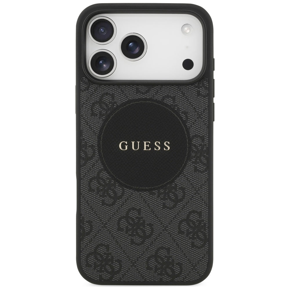 Etui MagSafe dla Apple iPhone 17 Pro Max, Guess, 4G Circle Classic Logo, Czarne