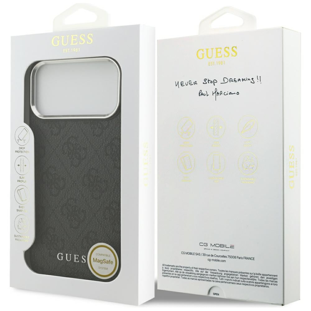 Etui MagSafe dla Apple iPhone 17 Pro Max, Guess, 4G Classic Logo, Czarne