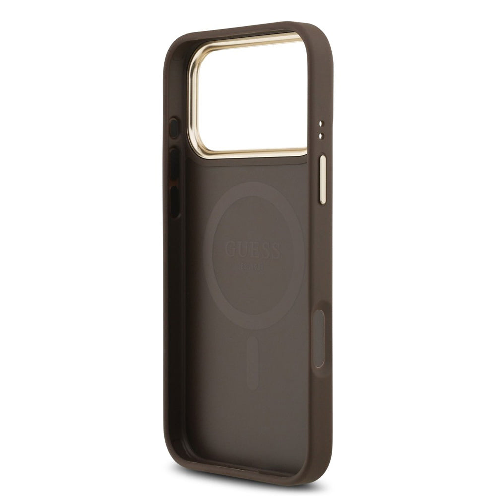 Etui MagSafe dla Apple iPhone 17 Pro Max, Guess, 4G Classic, Brązowy