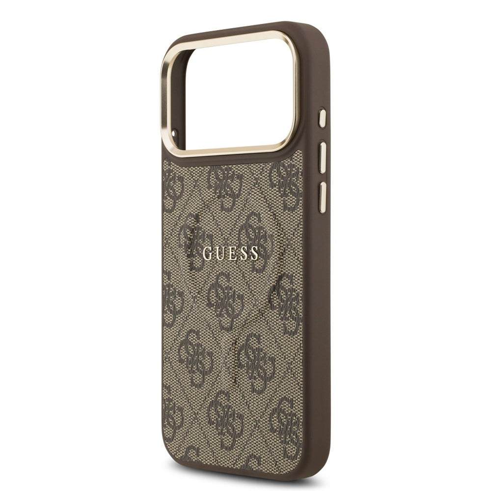 Etui MagSafe dla Apple iPhone 17 Pro Max, Guess, 4G Classic, Brązowy
