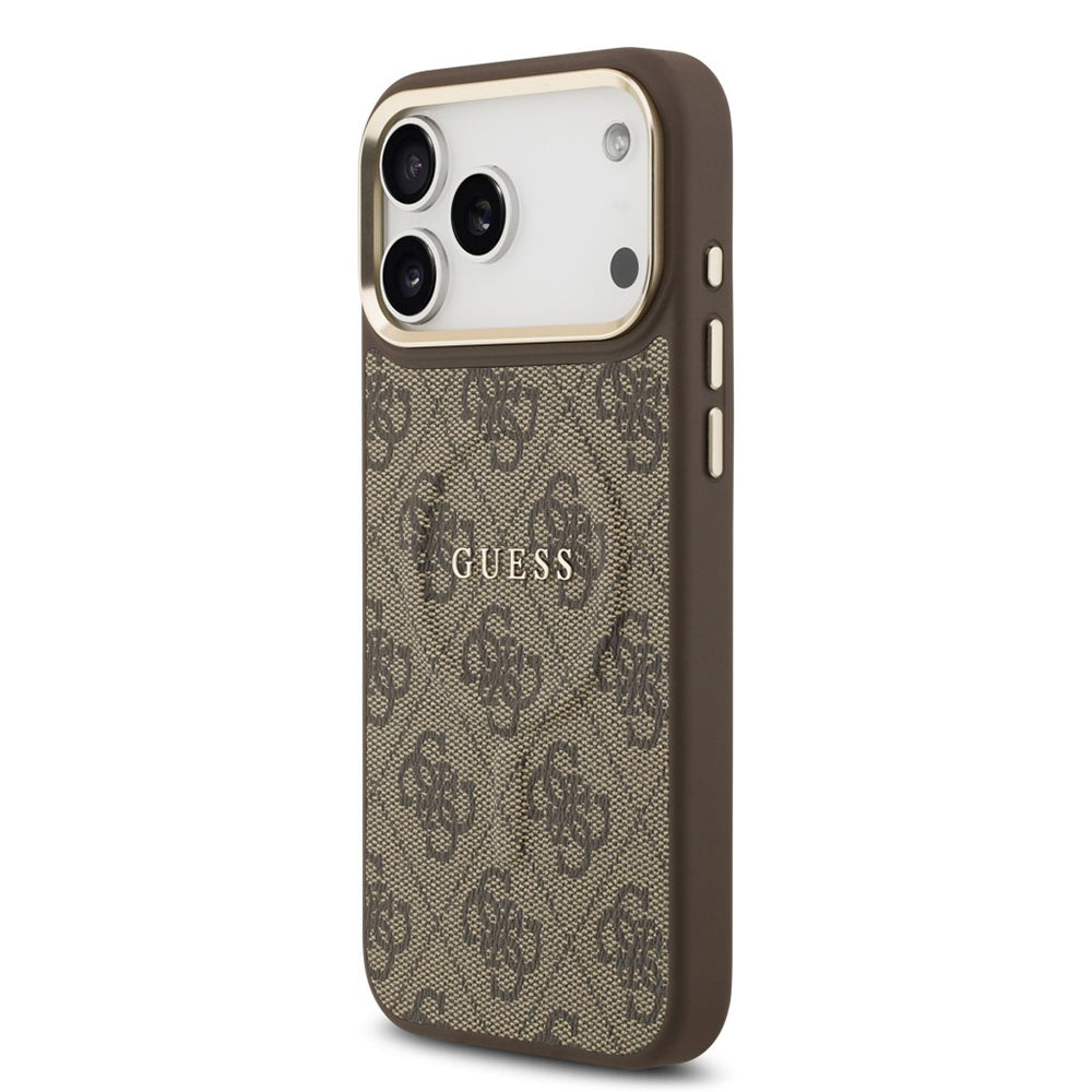 Etui MagSafe dla Apple iPhone 17 Pro Max, Guess, 4G Classic, Brązowy