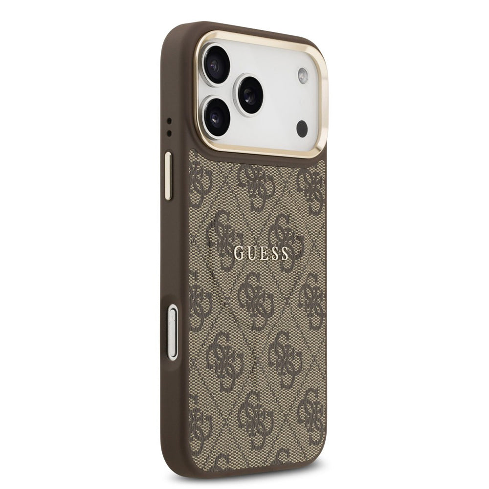 Etui MagSafe dla Apple iPhone 17 Pro Max, Guess, 4G Classic, Brązowy