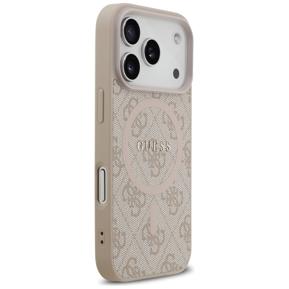 Etui MagSafe dla Apple iPhone 17 Pro Max, Guess, 4G Ring Classic Logo, Różowy