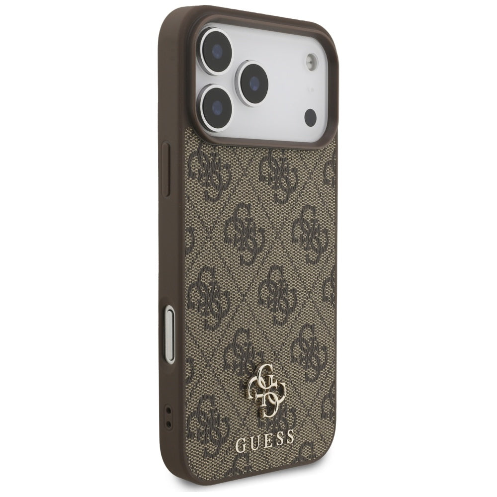 MagSafe Case for Apple iPhone 17 Pro Max, Guess, 4G Small and Classic Logo, Brown