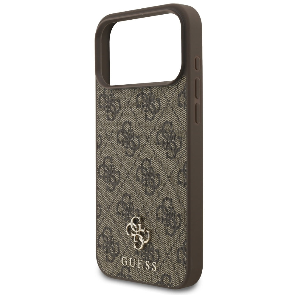 MagSafe Case for Apple iPhone 17 Pro Max, Guess, 4G Small and Classic Logo, Brown