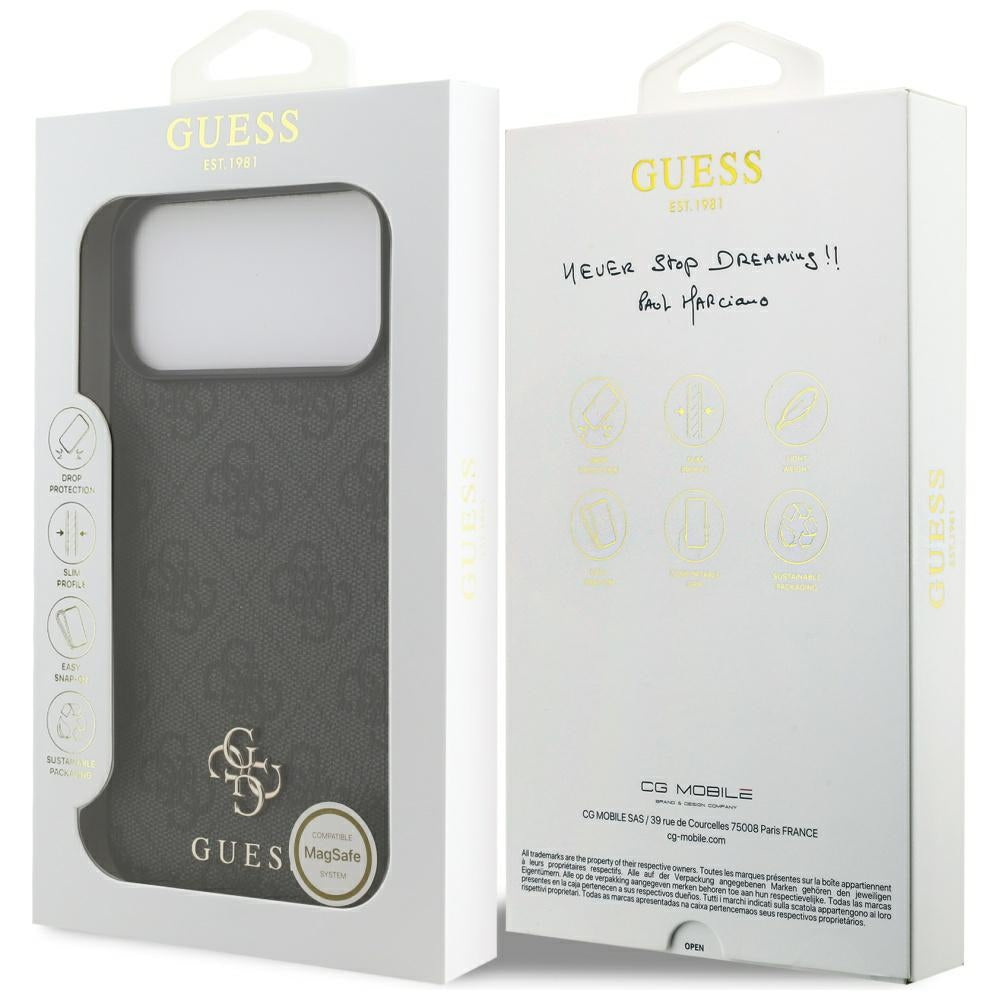Etui MagSafe dla Apple iPhone 17 Pro Max, Guess, 4G Small and Classic Logo, Czarne