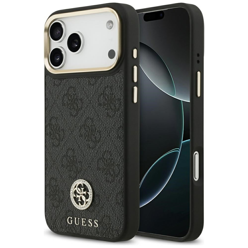 Etui MagSafe dla Apple iPhone 17 Pro Max, Guess, 4G Strass Logo, Czarne