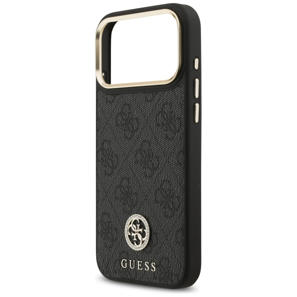 Etui MagSafe dla Apple iPhone 17 Pro Max, Guess, 4G Strass Logo, Czarne