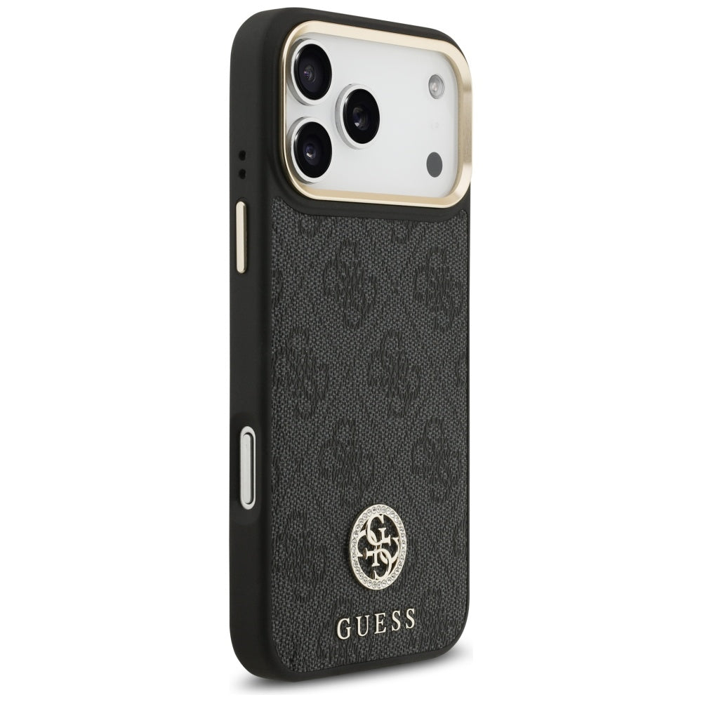 Etui MagSafe dla Apple iPhone 17 Pro Max, Guess, 4G Strass Logo, Czarne
