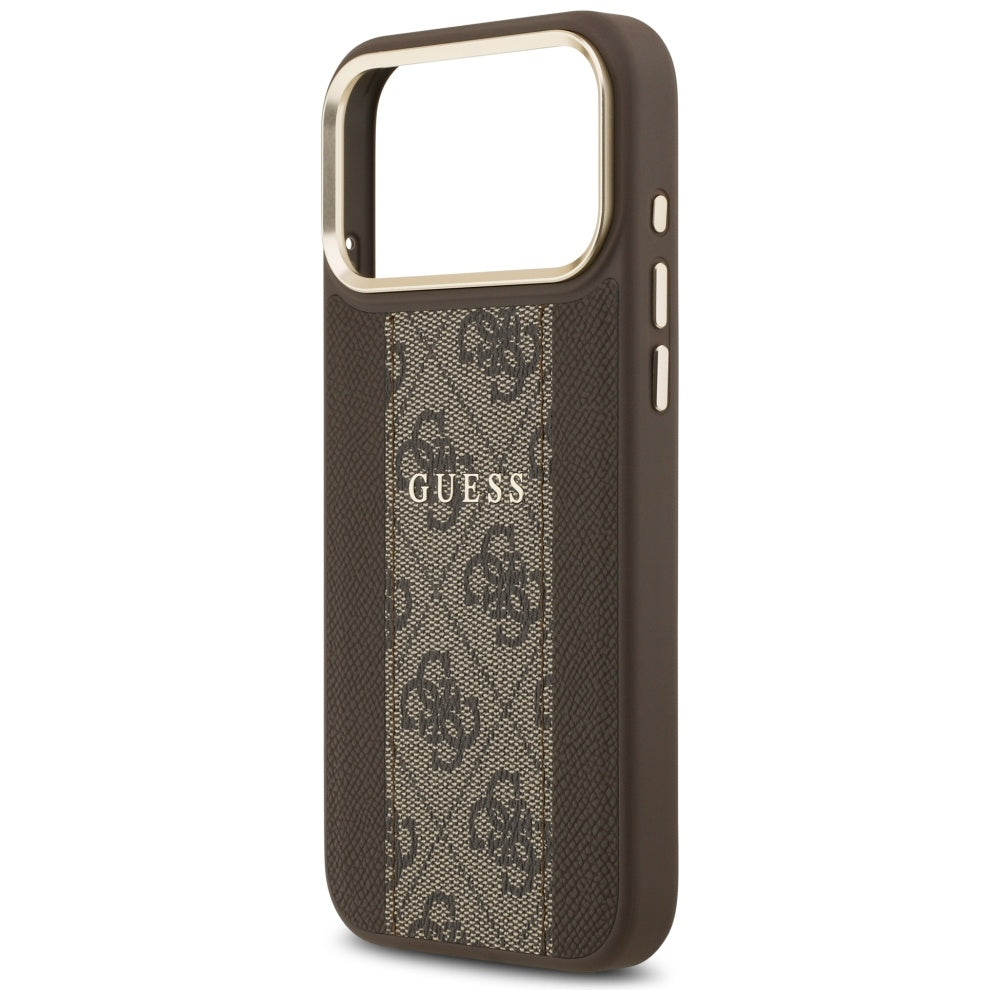 Etui MagSafe dla Apple iPhone 17 Pro Max, Guess, 4G Stripe, Brązowy