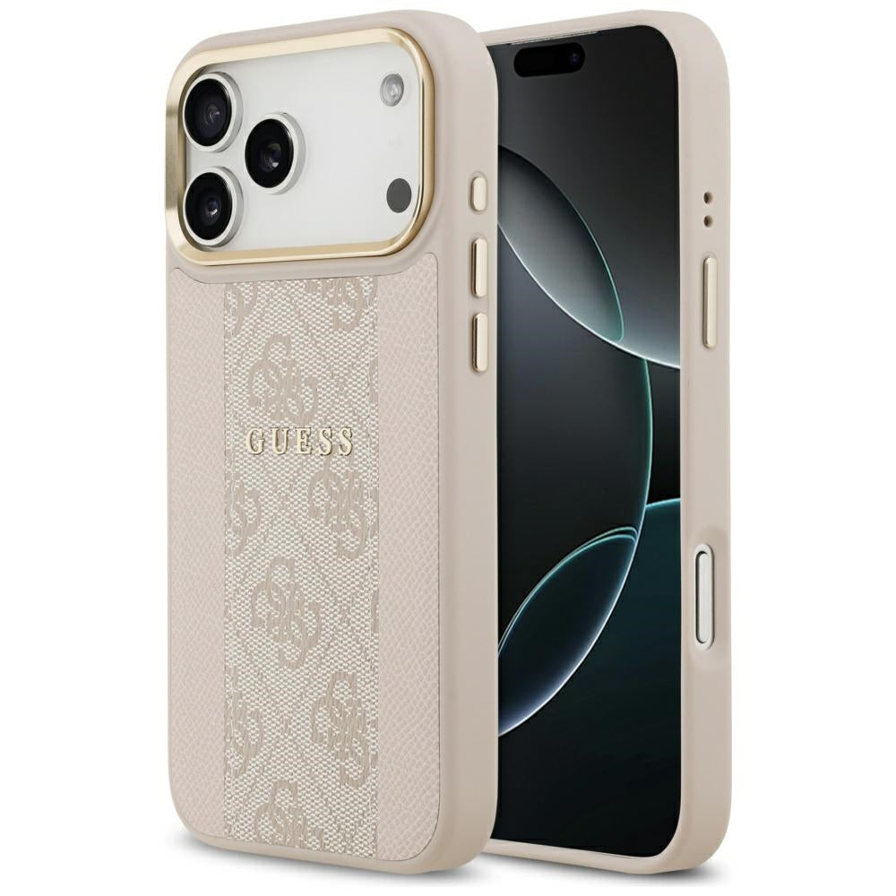 Etui MagSafe dla Apple iPhone 17 Pro Max, Guess, 4G Stripe, Różowy