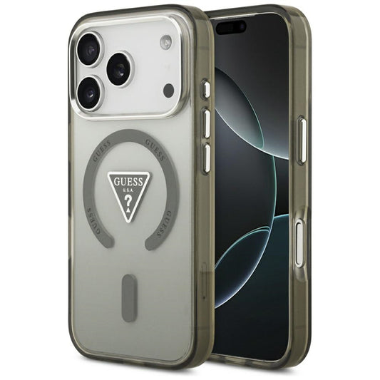 Etui MagSafe dla Apple iPhone 17 Pro Max, Guess, IML Gradient Triangle Logo, Kaki