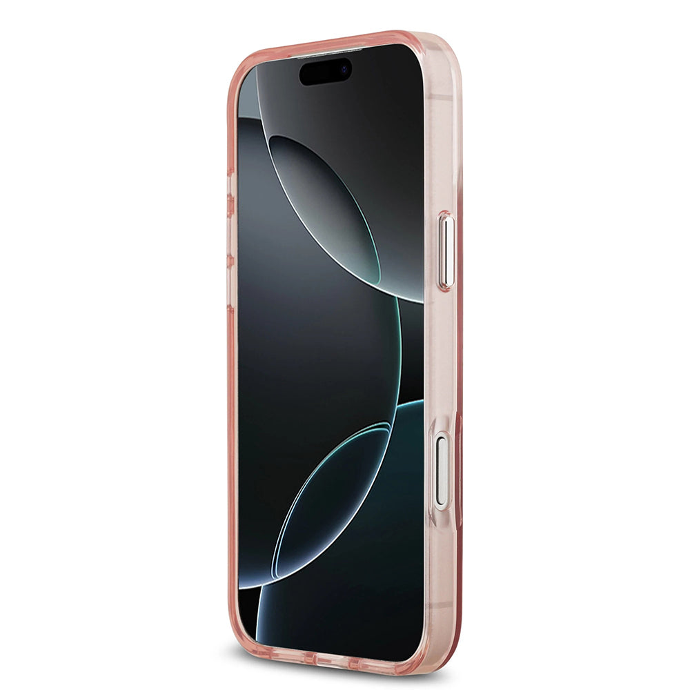 Etui MagSafe dla Apple iPhone 17 Pro Max, Guess, IML Gradient Triangle Logo, Różowy