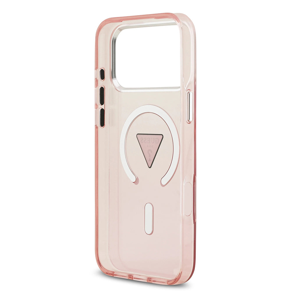 Etui MagSafe dla Apple iPhone 17 Pro Max, Guess, IML Gradient Triangle Logo, Różowy
