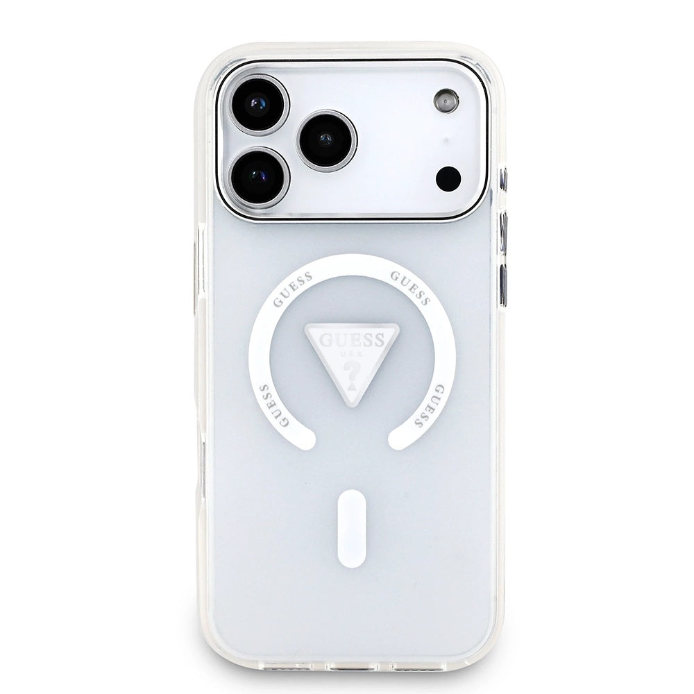 Etui MagSafe dla Apple iPhone 17 Pro Max, Guess, IML Gradient Triangle Logo, Przezroczyste