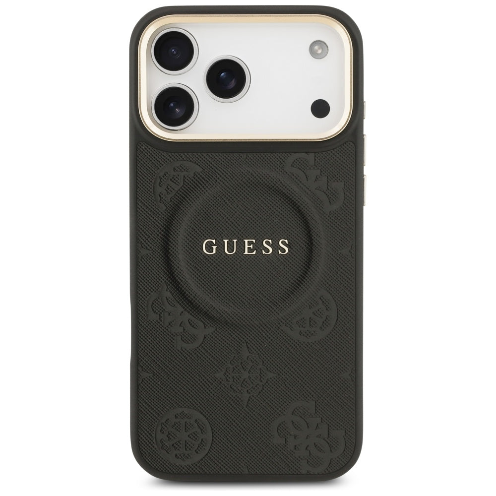 Etui MagSafe dla Apple iPhone 17 Pro Max, Guess, Peony Hot Stamp, Czarne