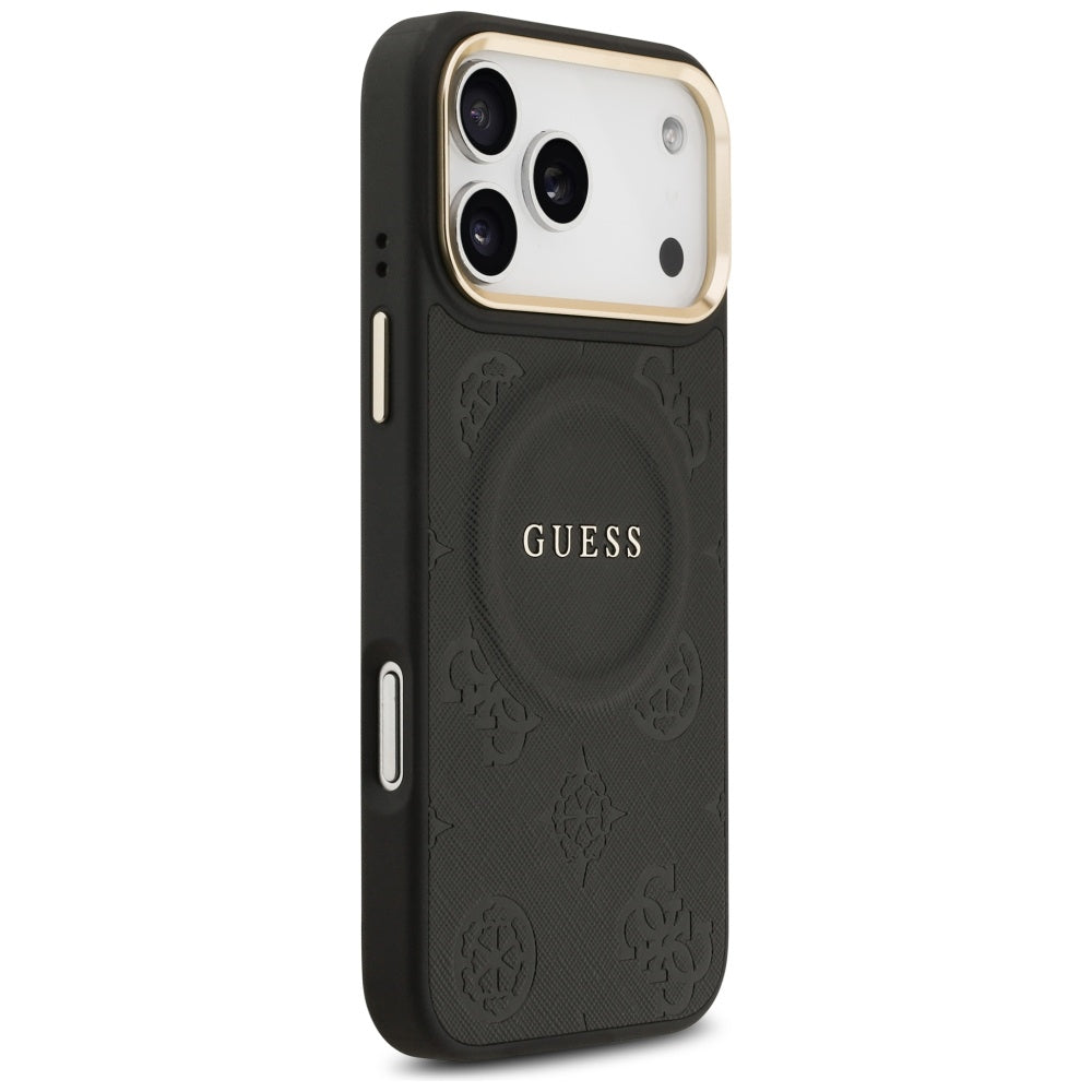 Etui MagSafe dla Apple iPhone 17 Pro Max, Guess, Peony Hot Stamp, Czarne