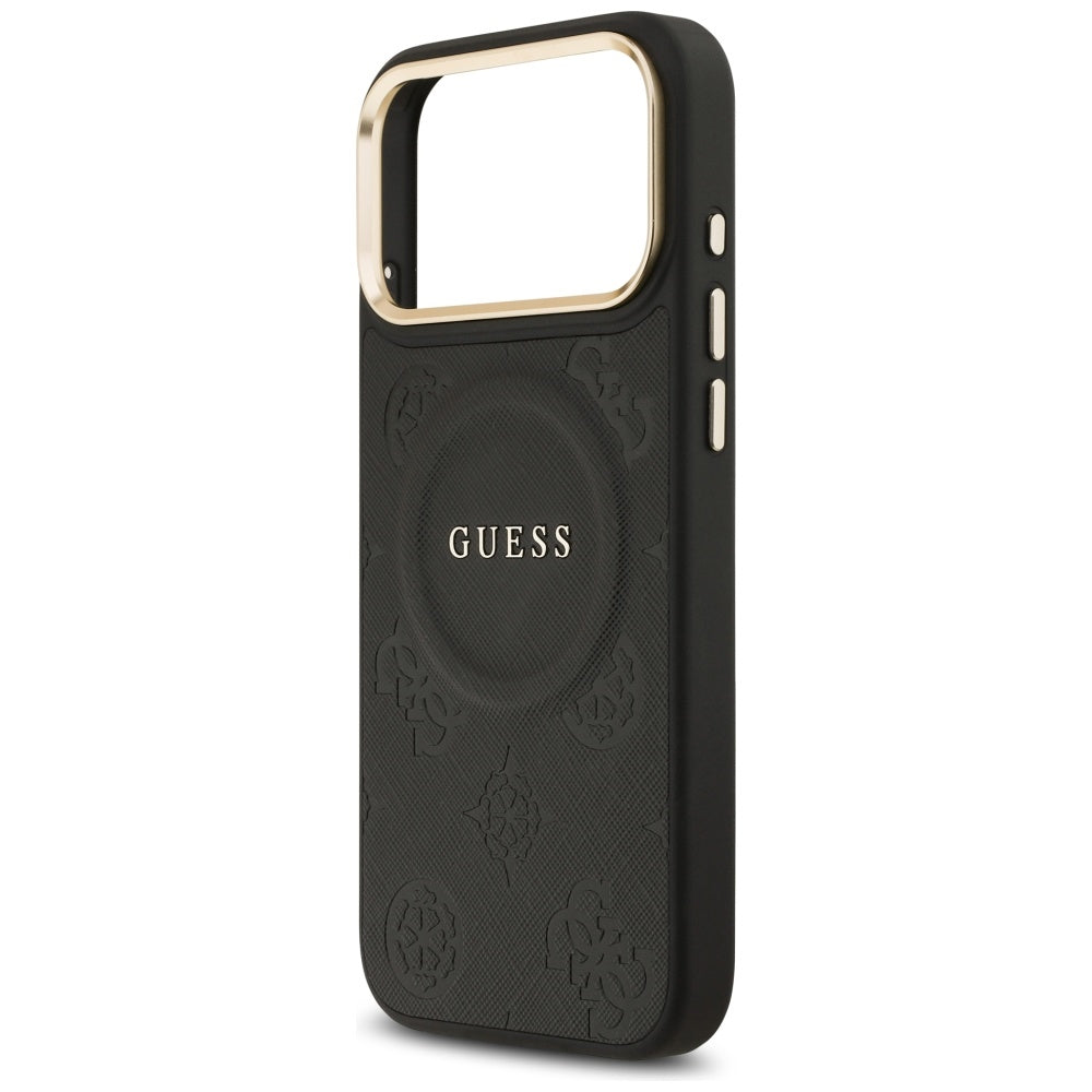 Etui MagSafe dla Apple iPhone 17 Pro Max, Guess, Peony Hot Stamp, Czarne