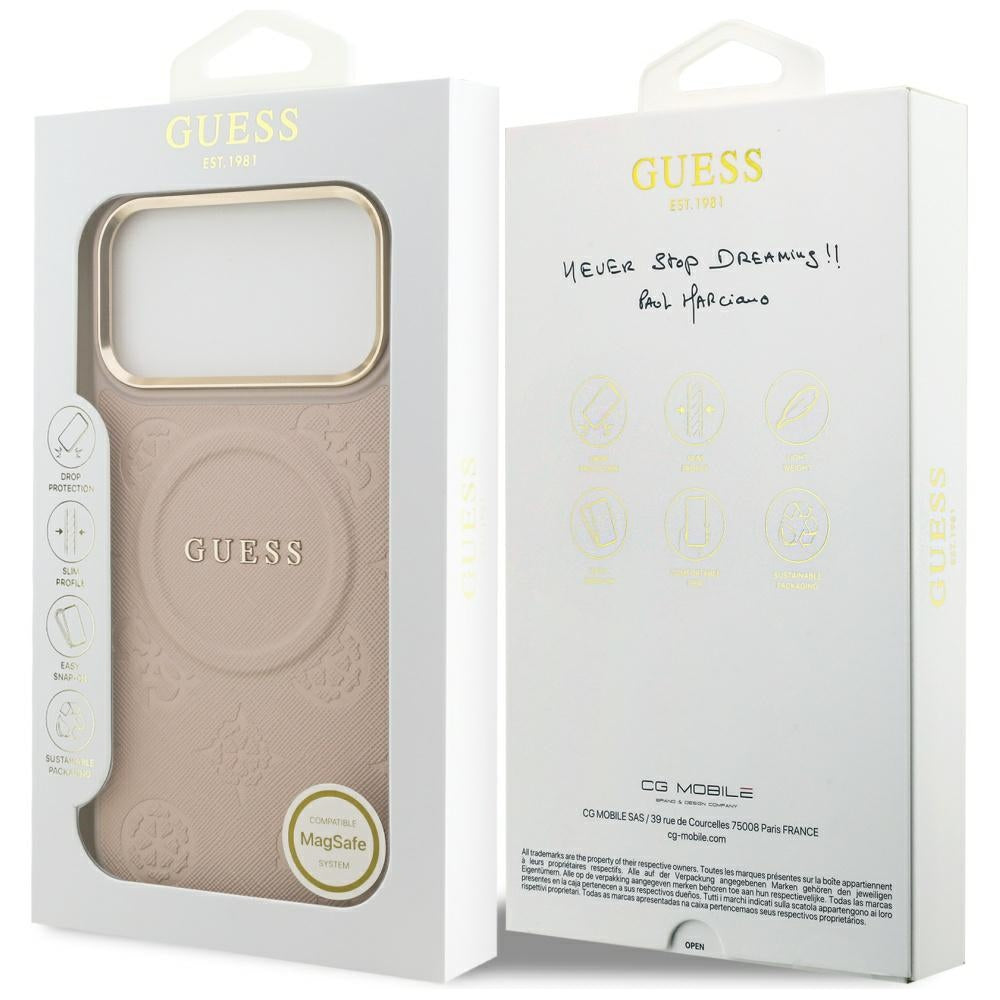 Etui MagSafe dla Apple iPhone 17 Pro Max, Guess, Peony Hot Stamp, Różowy