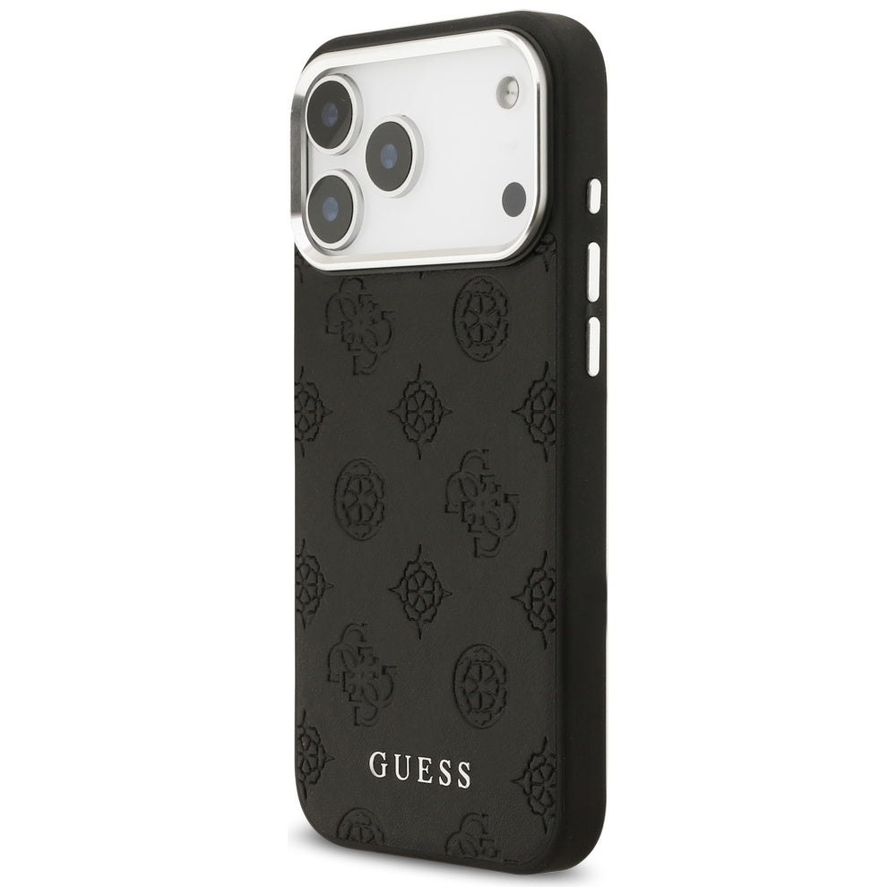 Etui MagSafe dla Apple iPhone 17 Pro Max, Guess, Peony Hot Stamp Script, Czarne
