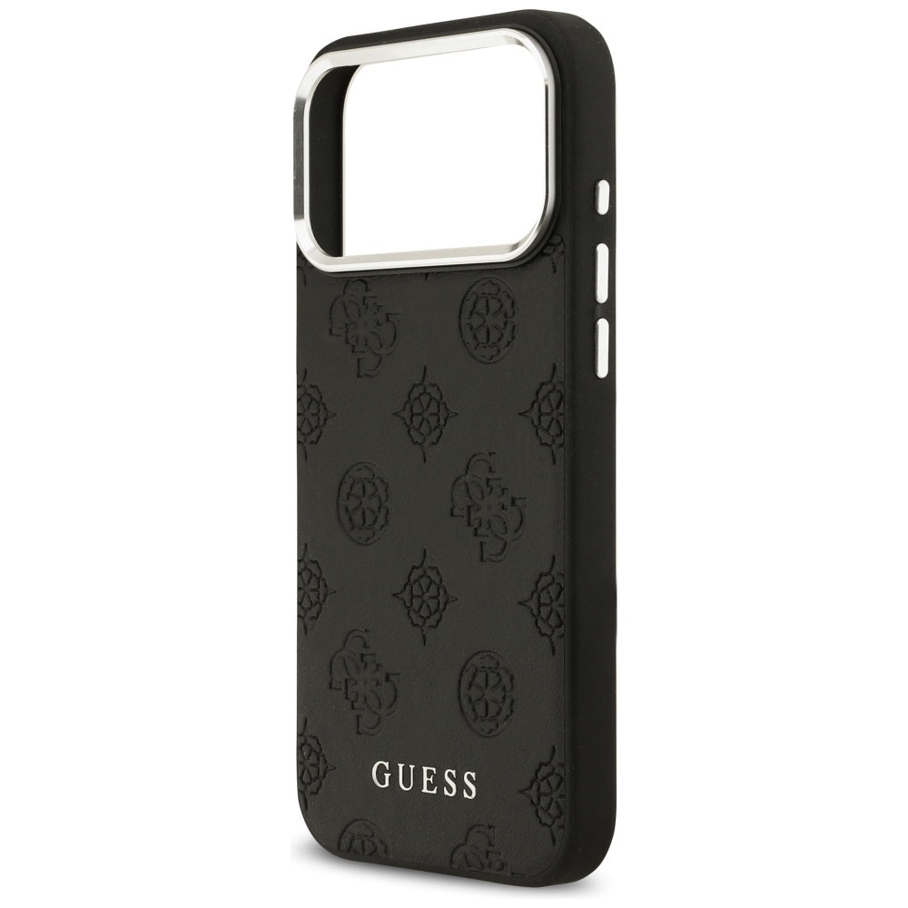 Etui MagSafe dla Apple iPhone 17 Pro Max, Guess, Peony Hot Stamp Script, Czarne