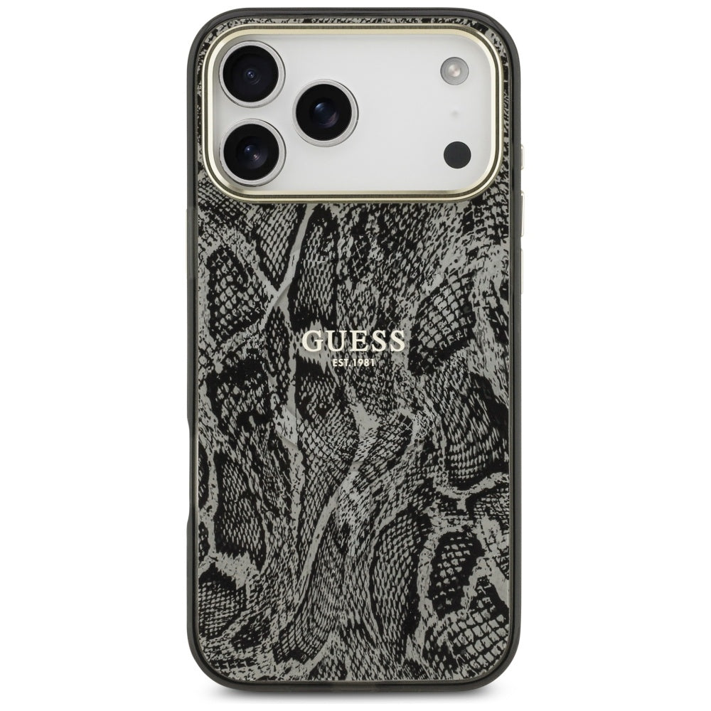 Etui MagSafe dla Apple iPhone 17 Pro Max, Guess, Python Pattern, Czarne