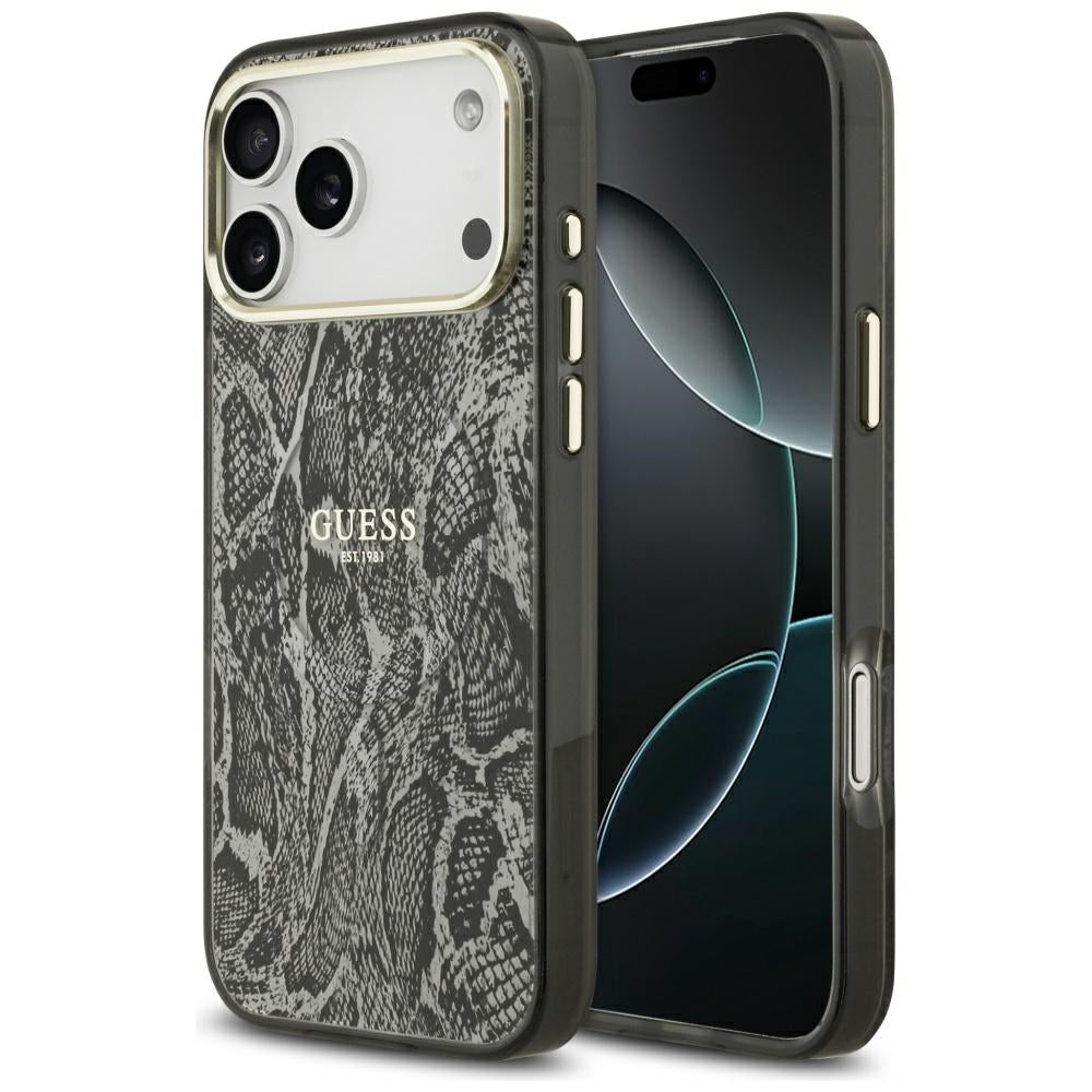 Etui MagSafe dla Apple iPhone 17 Pro Max, Guess, Python Pattern, Czarne