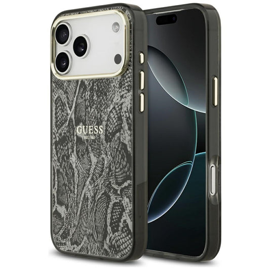 Etui MagSafe dla Apple iPhone 17 Pro Max, Guess, Python Pattern, Czarne