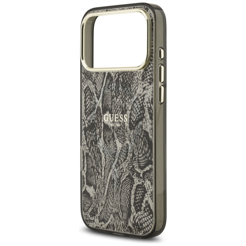 Etui MagSafe dla Apple iPhone 17 Pro Max, Guess, Python Pattern, Czarne