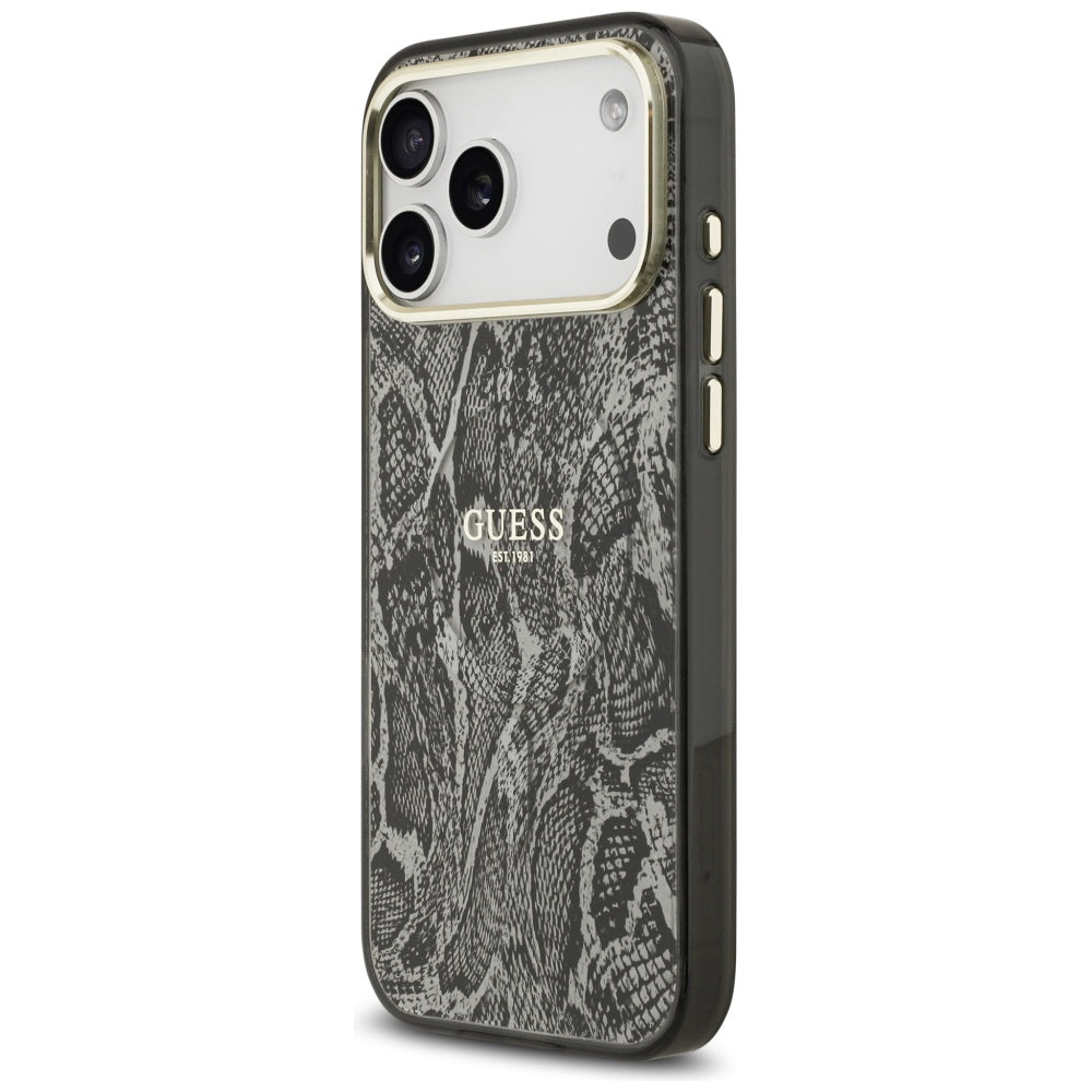 Etui MagSafe dla Apple iPhone 17 Pro Max, Guess, Python Pattern, Czarne