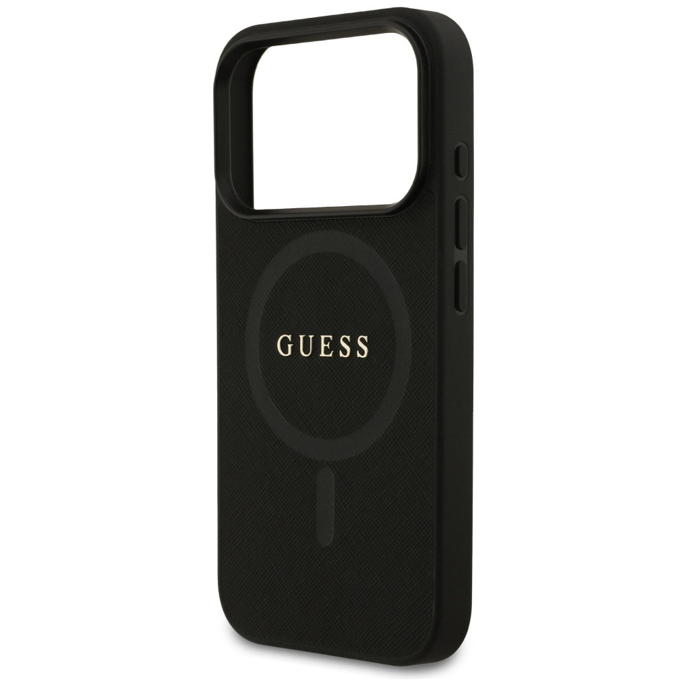 Etui MagSafe dla Apple iPhone 17 Pro Max, Guess, Saffiano Classic Logo, Czarne