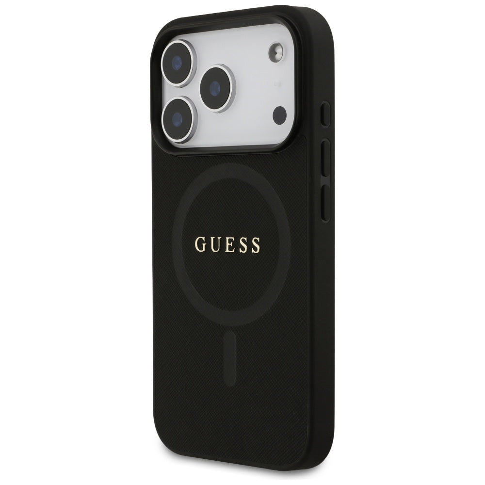 Etui MagSafe dla Apple iPhone 17 Pro Max, Guess, Saffiano Classic Logo, Czarne