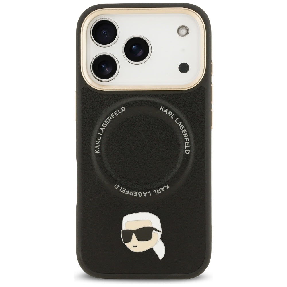 Etui MagSafe dla Apple iPhone 17 Pro Max, Karl Lagerfeld, Big Strap Karl Metal Logo, Czarne