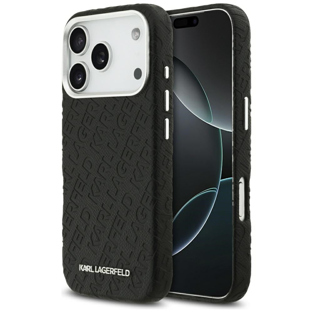 Etui MagSafe dla Apple iPhone 17 Pro Max, Karl Lagerfeld, FW Stamped Karl, Czarne