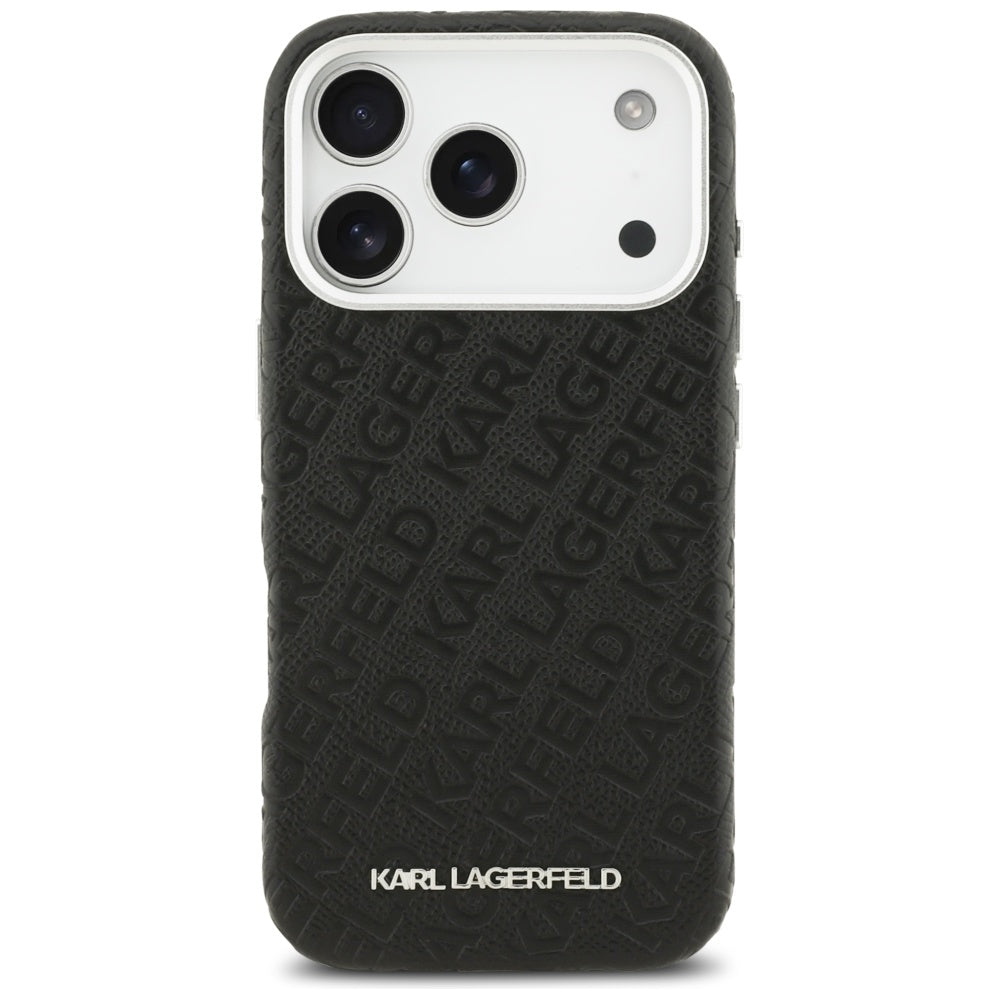 Etui MagSafe dla Apple iPhone 17 Pro Max, Karl Lagerfeld, FW Stamped Karl, Czarne